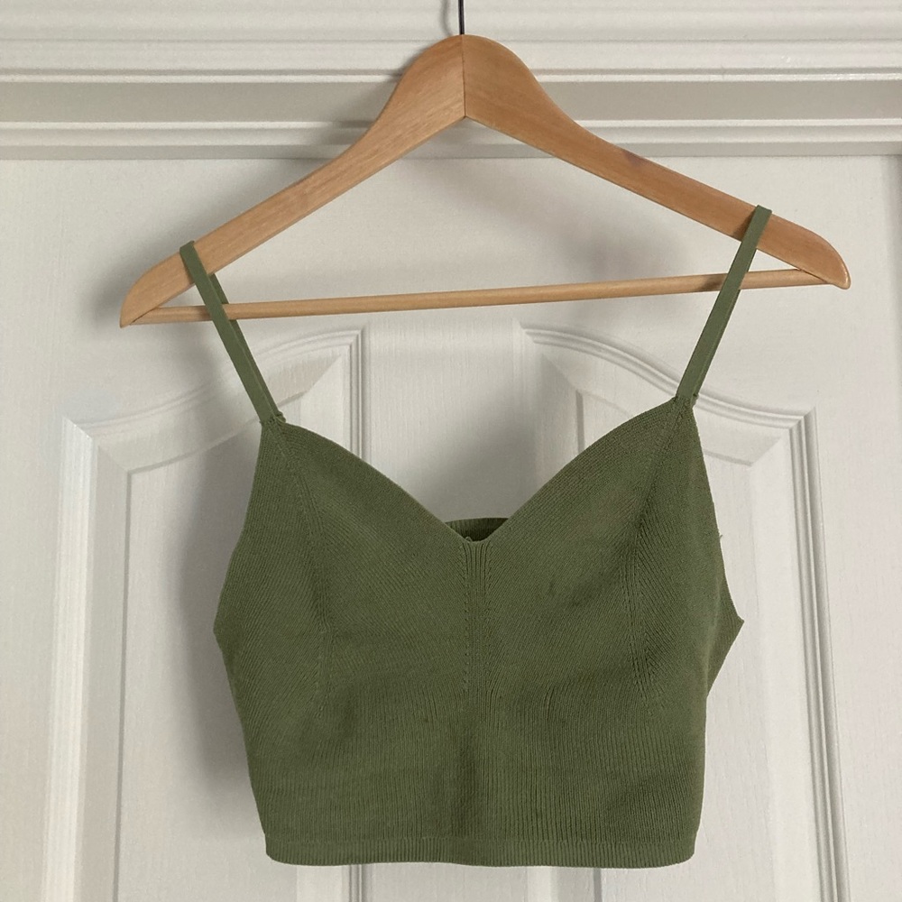 Aritzia Wilfred Bursa knit cropped tank, size M